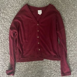 Cropped Button-Up Sweater